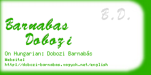 barnabas dobozi business card