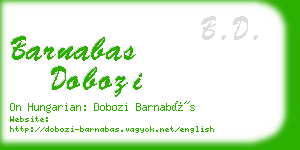 barnabas dobozi business card